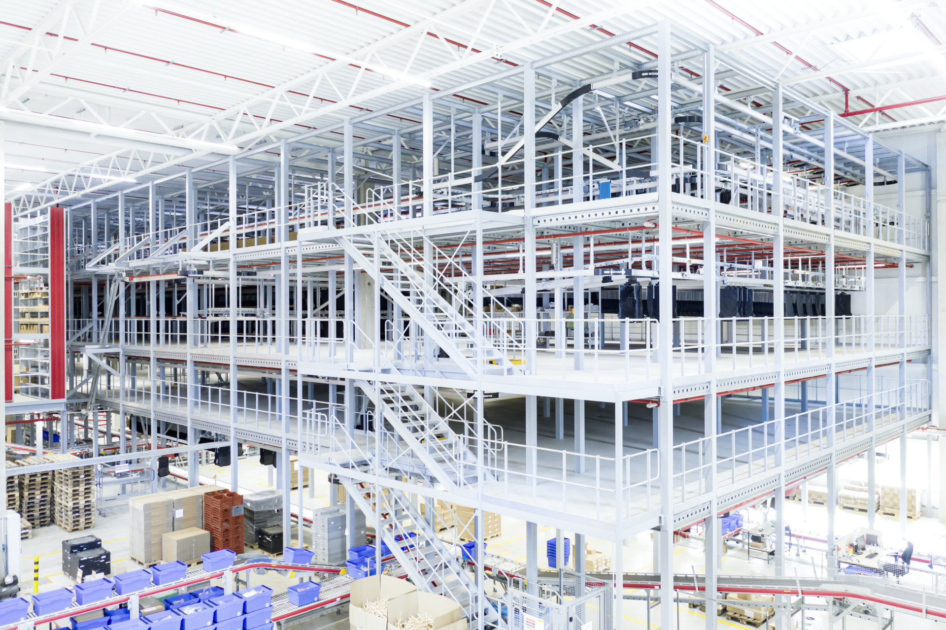 SSI Carrier, Logistics software WAMAS, IT, overhead conveying system, pouch