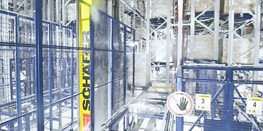 SSI Exyz inside the high bay cold storage warehouse