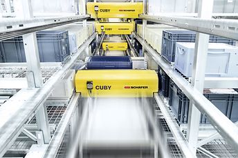 Warehouse shuttle Cuby: One level shuttle system