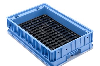 Vacuum-formed inserts - C-KLT container with insert for electronic components