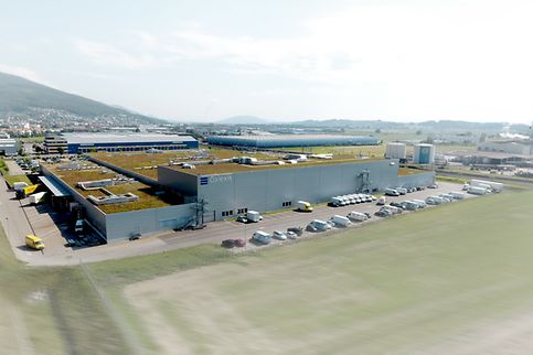 Aerial vue of Galexis AG in Niederbipp, Switzerland