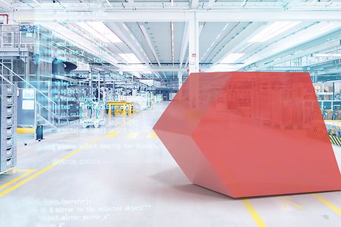Het Warehouse Management Systeem vanuit het perspectief van een persoon die zijn telefoon op het magazijn richt