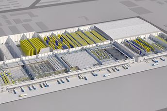 Reprezentare 3D a centrului de distribuție Suning din Nanjing, China