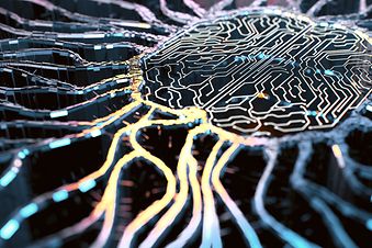 sztuczna inteligencja, mózg ze strumieniami danych, networking