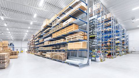 Items that up to 9m long and are stored in cantilever racks