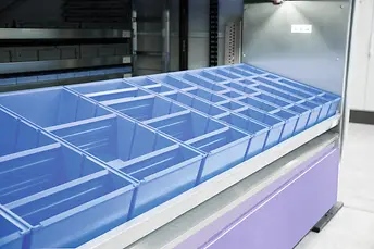 Bacs spécifiques pour plateaux tour de stockage