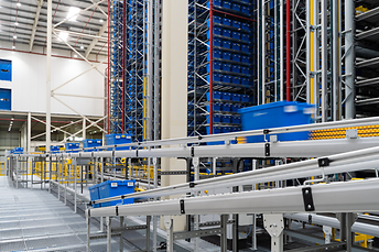 Inbound and outbound totes in BFL’s new warehouse.