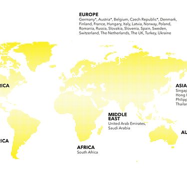 World map worldwide presence locations