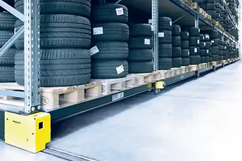 Mobile racking for tyres