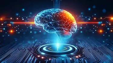 Firefly Bilderkennung, Lichtstimmung dunkel blau mit leuchtetenden gelben und roten Akzenten 70365