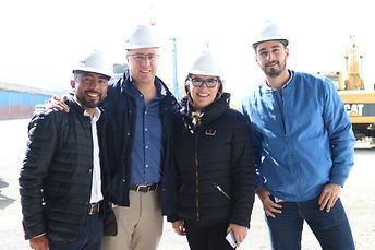 Logistics managers from La Costeña during the construction of the new warehouse